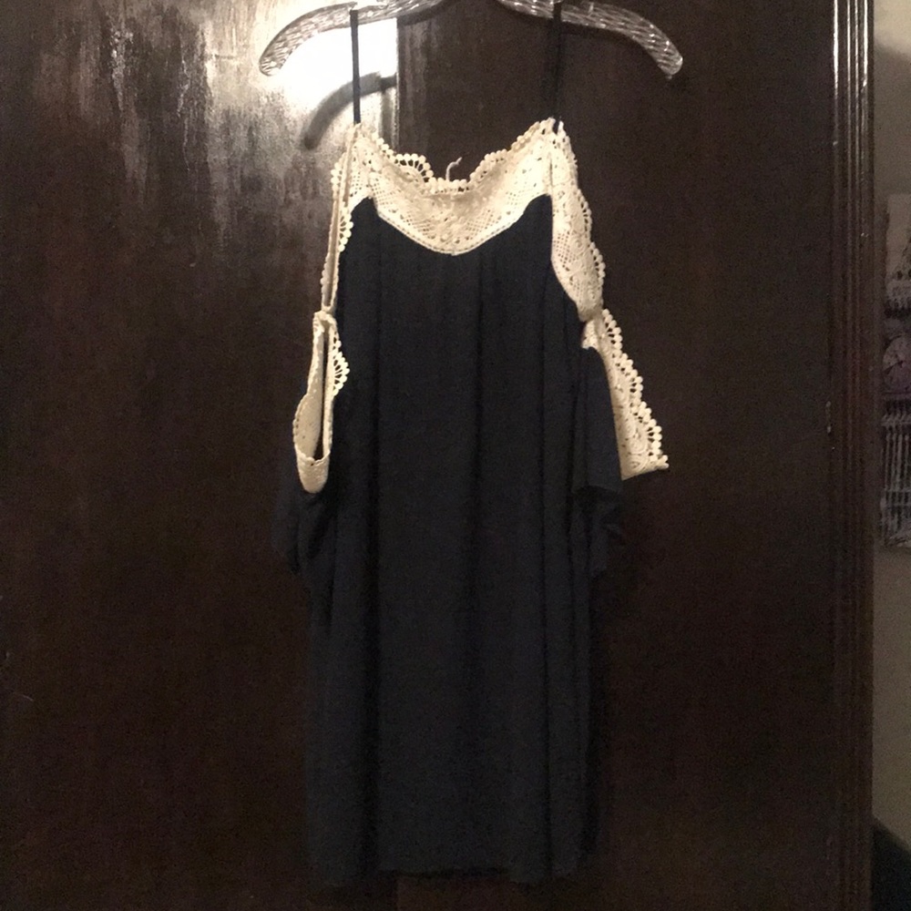 Navy Blue cold shoulder dress